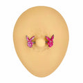 Pink Druzy Stone Filled Playboy Nipple Bar image 0