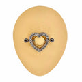 Silver Rhinestone Heart Nipple Bar Shield image 0