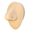 White Opalite Triple Stone Nose Stud image 0