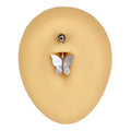 Silver Shell Covered Butterfly Belly Bar image 0