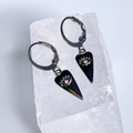 Silver Evil Eye Heart Hoop Earrings image 0