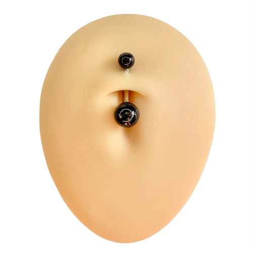 Black Metallic Splatter Belly Bar  image 0