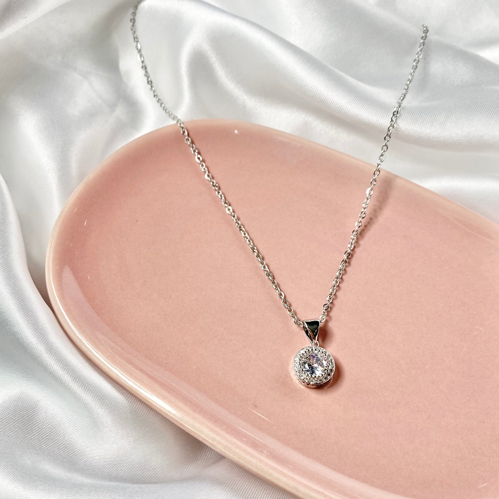 Silver CZ Bling Necklace image 1