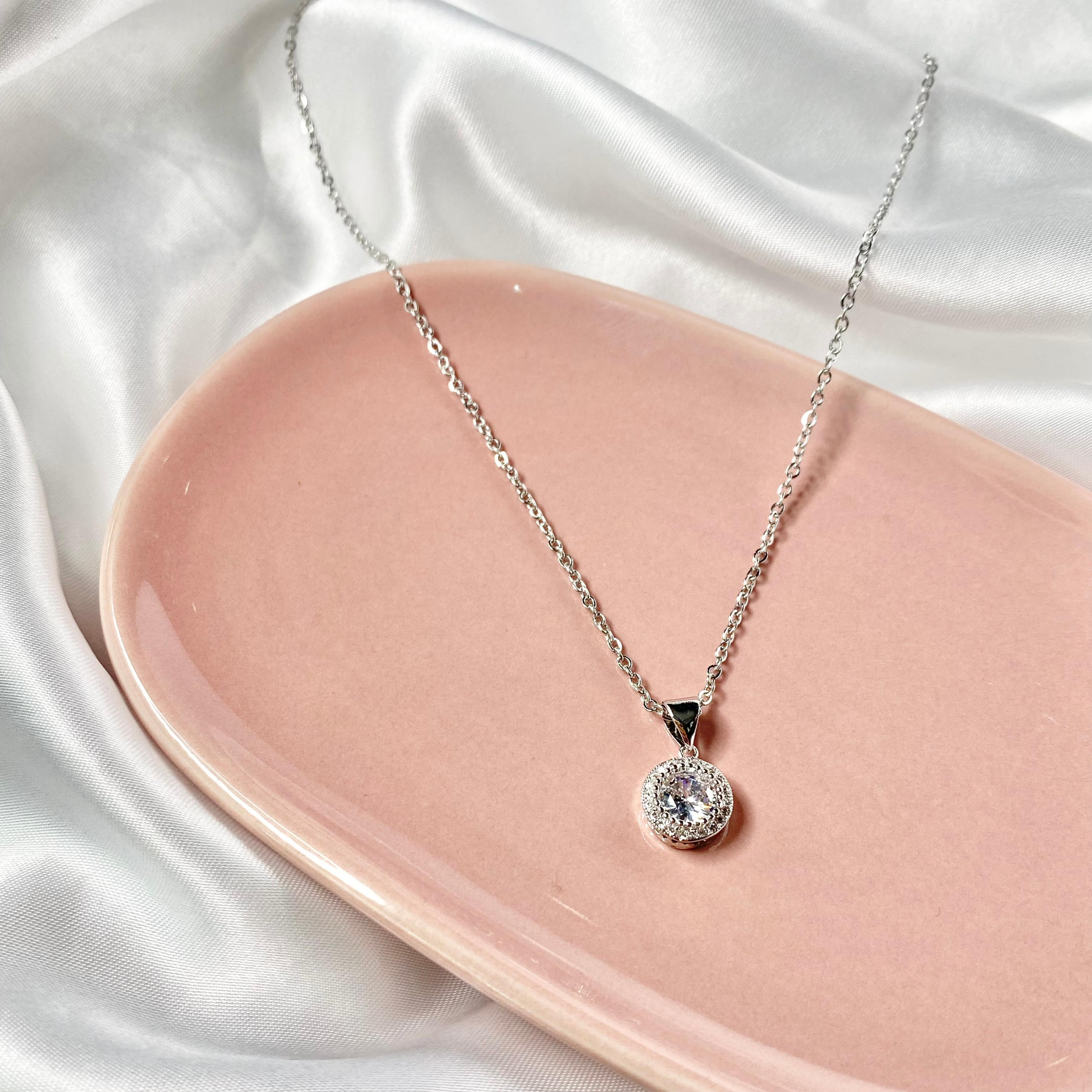 Silver CZ Bling Necklace image 1