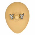 White Druzy Stone Filled Playboy Nipple Bar image 0
