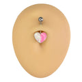 Pink Opal Glitter Heart Belly Bar image 0