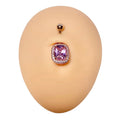 Pink Royal CZ Belly Bar  image 0
