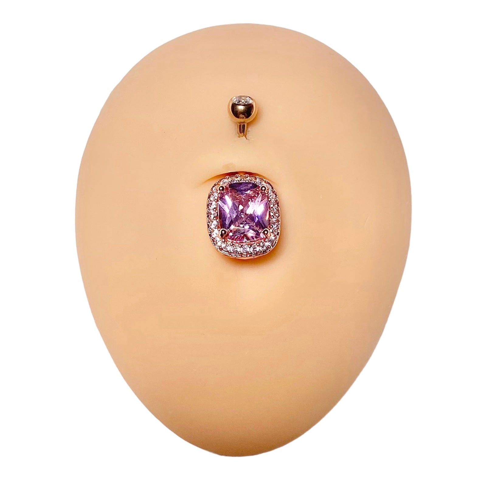 Pink Royal CZ Belly Bar  image 0