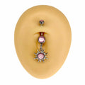Pink Illuminating Tribal Sun Dangle Belly Bar  image 0