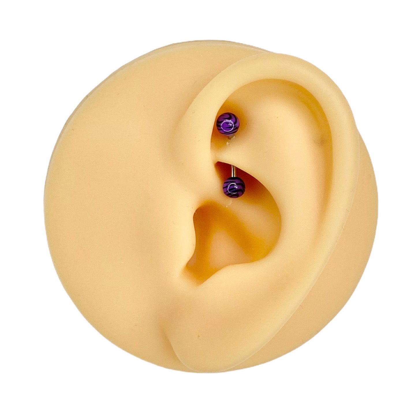 Purple Tiger Print Curved Barbell image 0