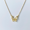 Gold Rhinstone Butterfly Outline Necklace image 0