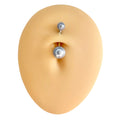 Blue Faux Pearl Belly Bar  image 0