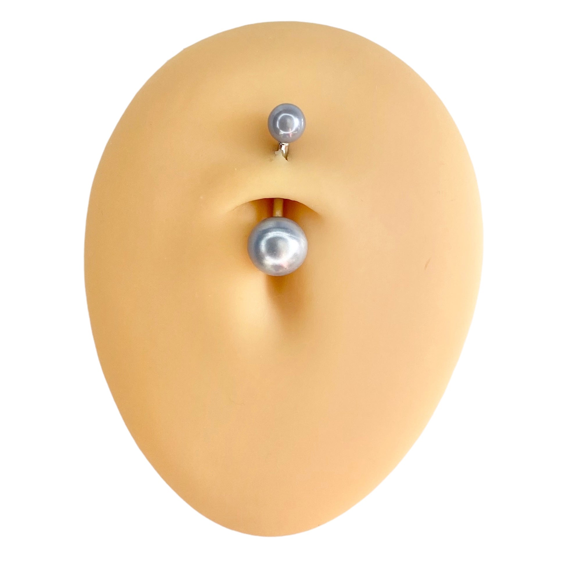 Blue Faux Pearl Belly Bar  image 0