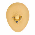 Gold CZ Bling Heart Nipple Bar image 0