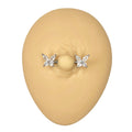 Silver Cubic Zirconia Butterfly Nipple Bar image 0