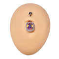 Aurora Borealis Royal CZ Belly Bar  image 0
