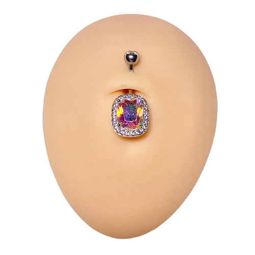 Aurora Borealis Royal CZ Belly Bar  image 0