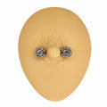 Silver CZ Cluster Flower Nipple Bar image 0