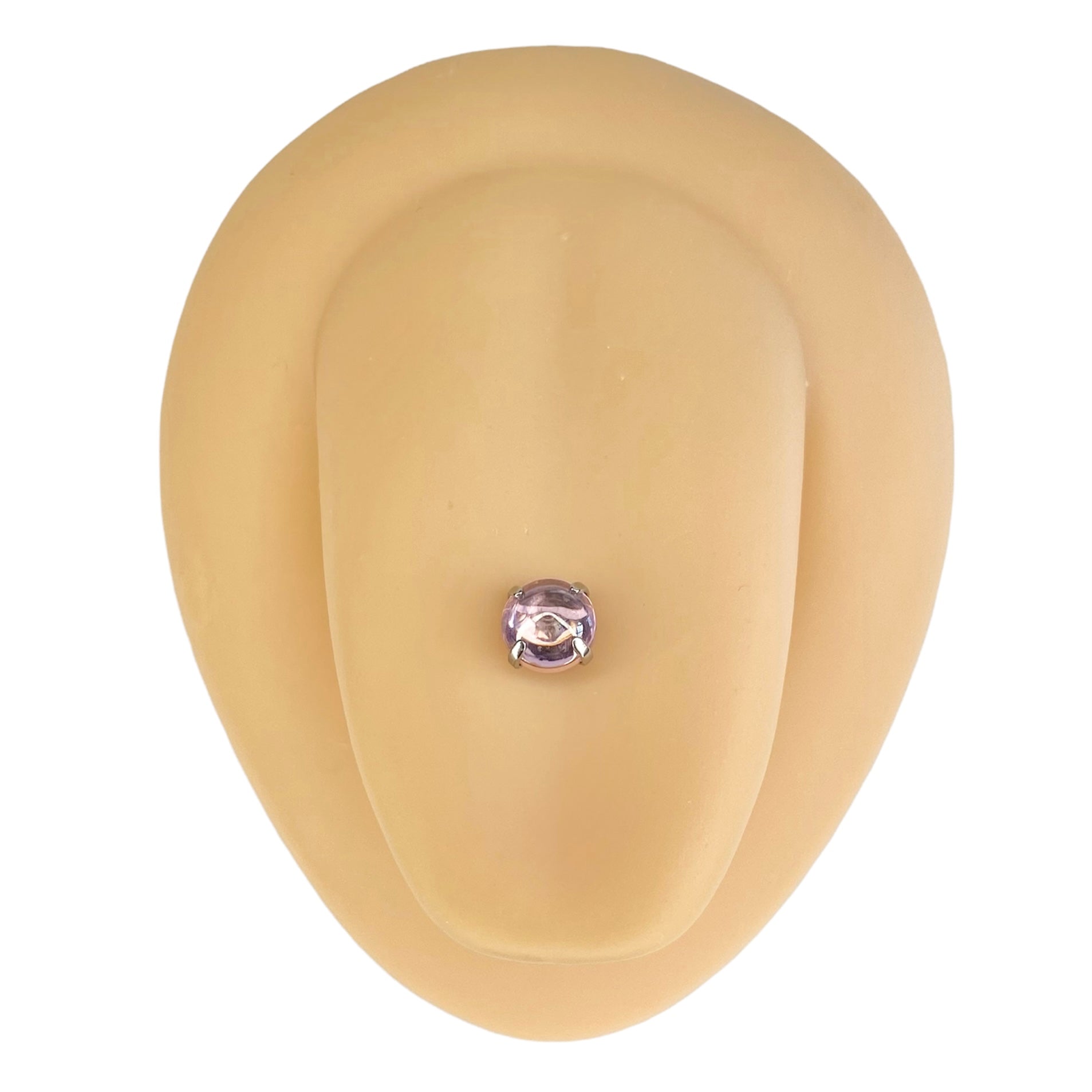 Pink Cabochon Stone Tongue Bar image 0