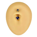 Purple Heart CZ Prong Belly Bar image 0