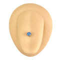 Blue Bezel Set CZ Titanium Tongue Bar image 0