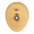Clear White Illuminating Tribal Sun Belly Bar  image 0