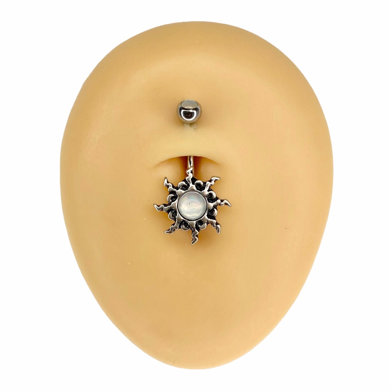 Clear White Illuminating Tribal Sun Belly Bar  image 0