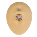 Rainbow CZ Marquise Flower Belly Bar  image 0