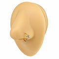 Gold Cubic Zirconia Flower Hoop image 0