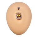 Yellow Royal CZ Belly Bar  image 0