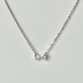 Silver Dainty CZ Bow Necklace image 0