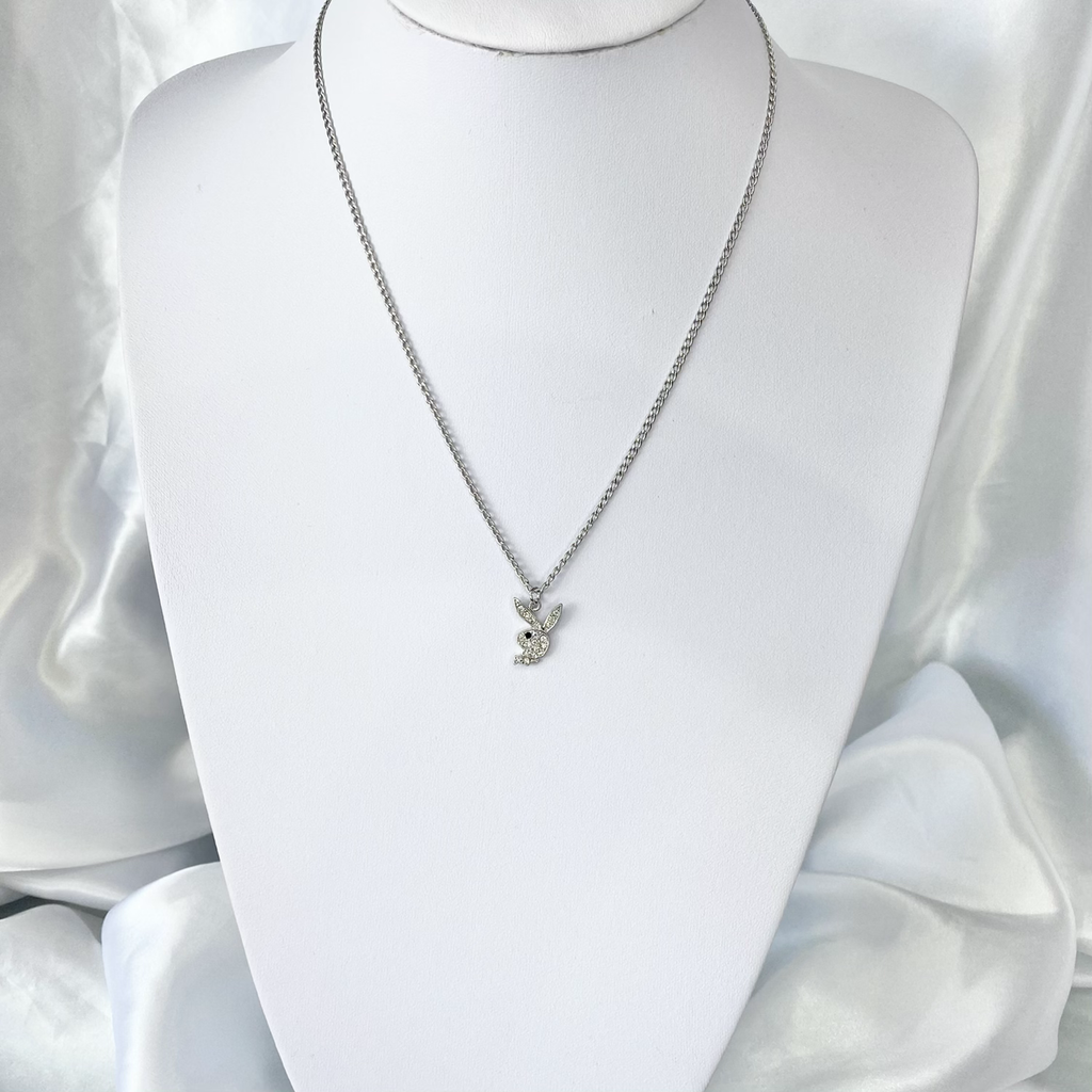 Silver Cubic Zirconia Playboy Necklace image 1
