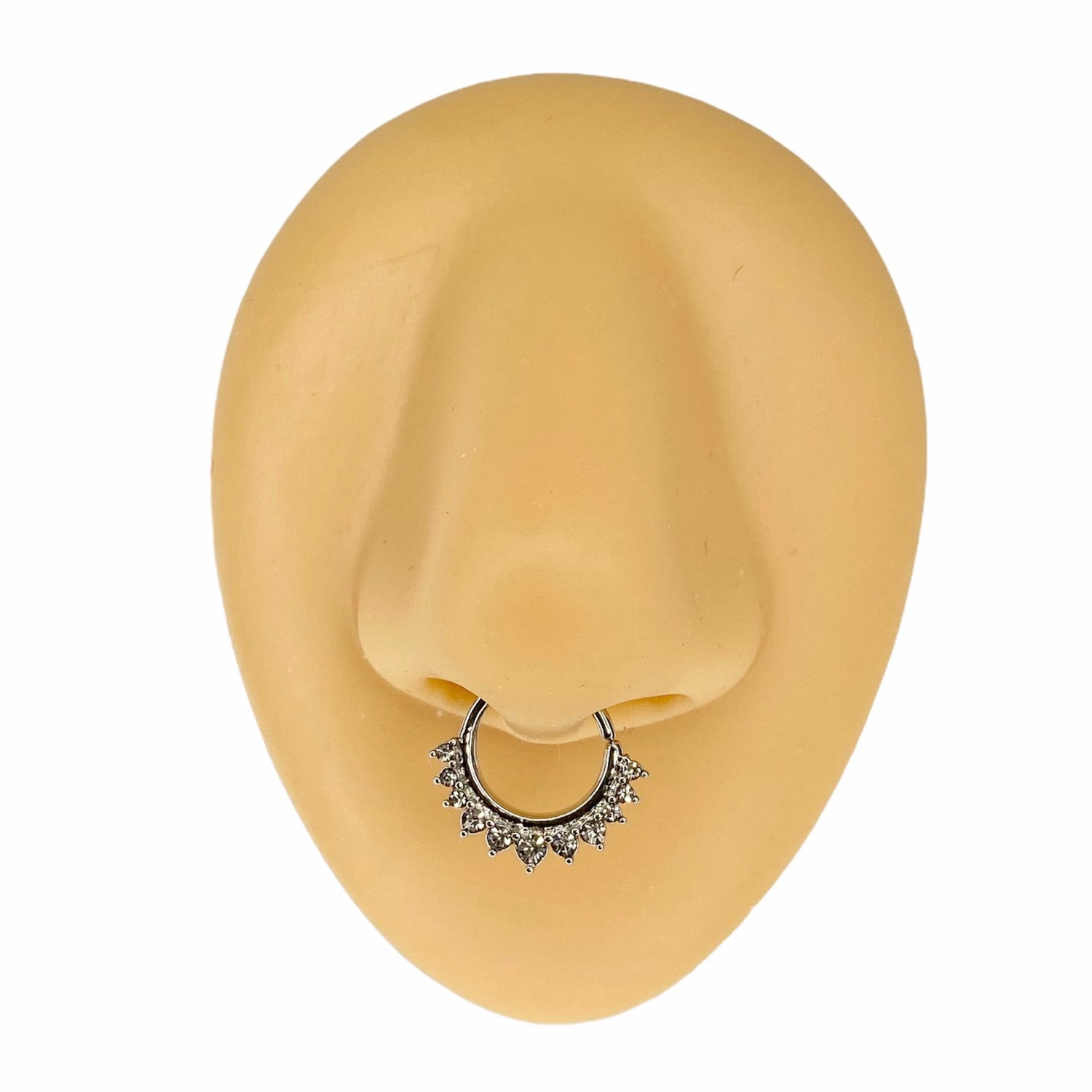 Silver Crystal Half Circle Bendable Hoop  image 0