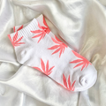 White & Pink Weed Leaf Socks image 0