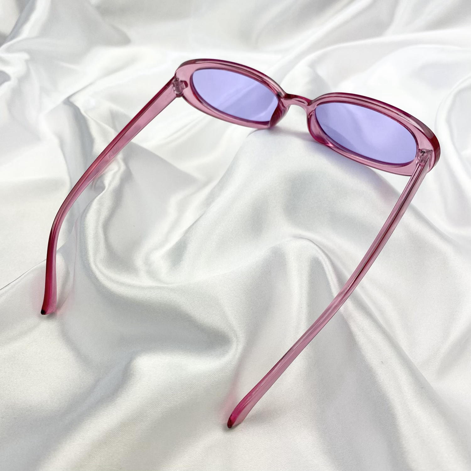 Purple Clear Oval Sunglasses image 2