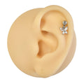 Silver Dangle CZ Butterfly Barbell Stud image 0