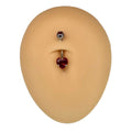 Red Heart CZ Prong Belly Bar image 0