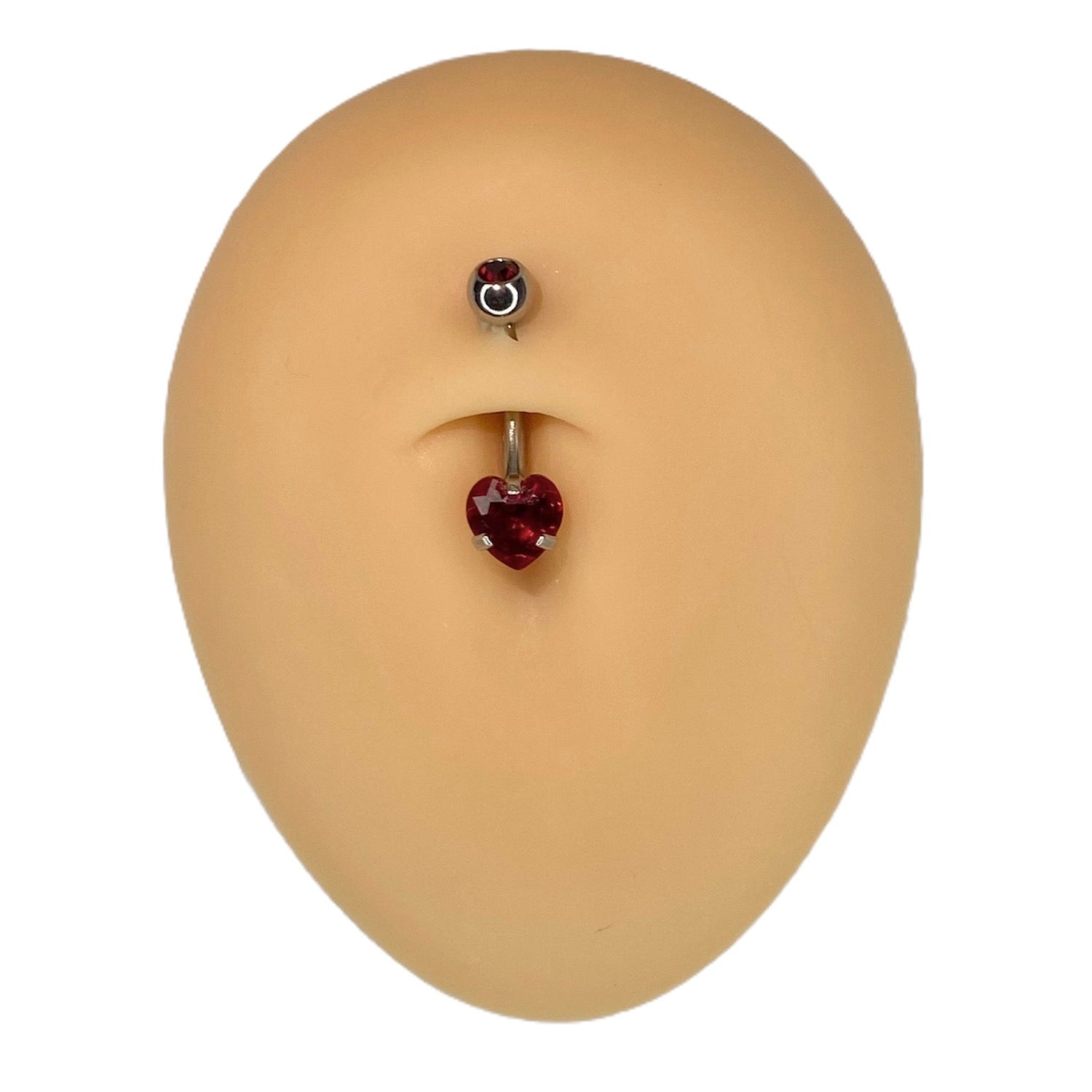 Red Heart CZ Prong Belly Bar image 0