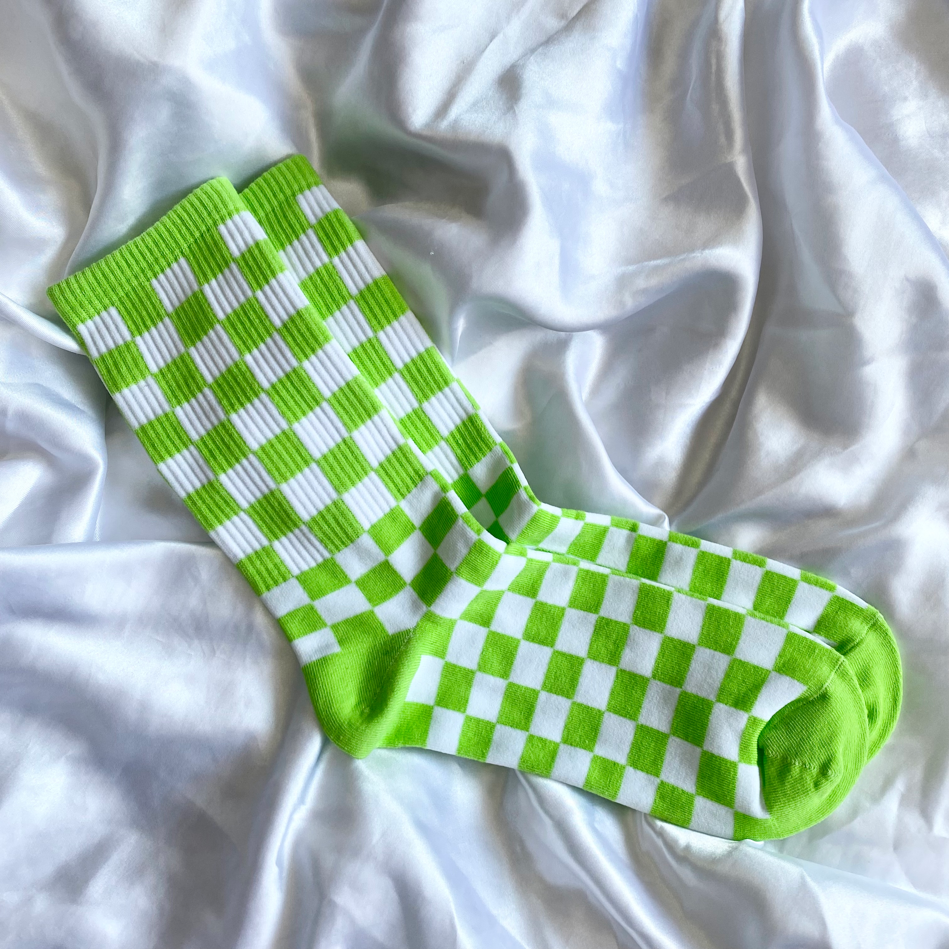 Green Checkered Socks image 1