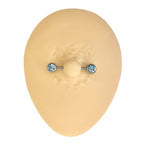 Aqua Rhinestone Nipple Bar  image 1