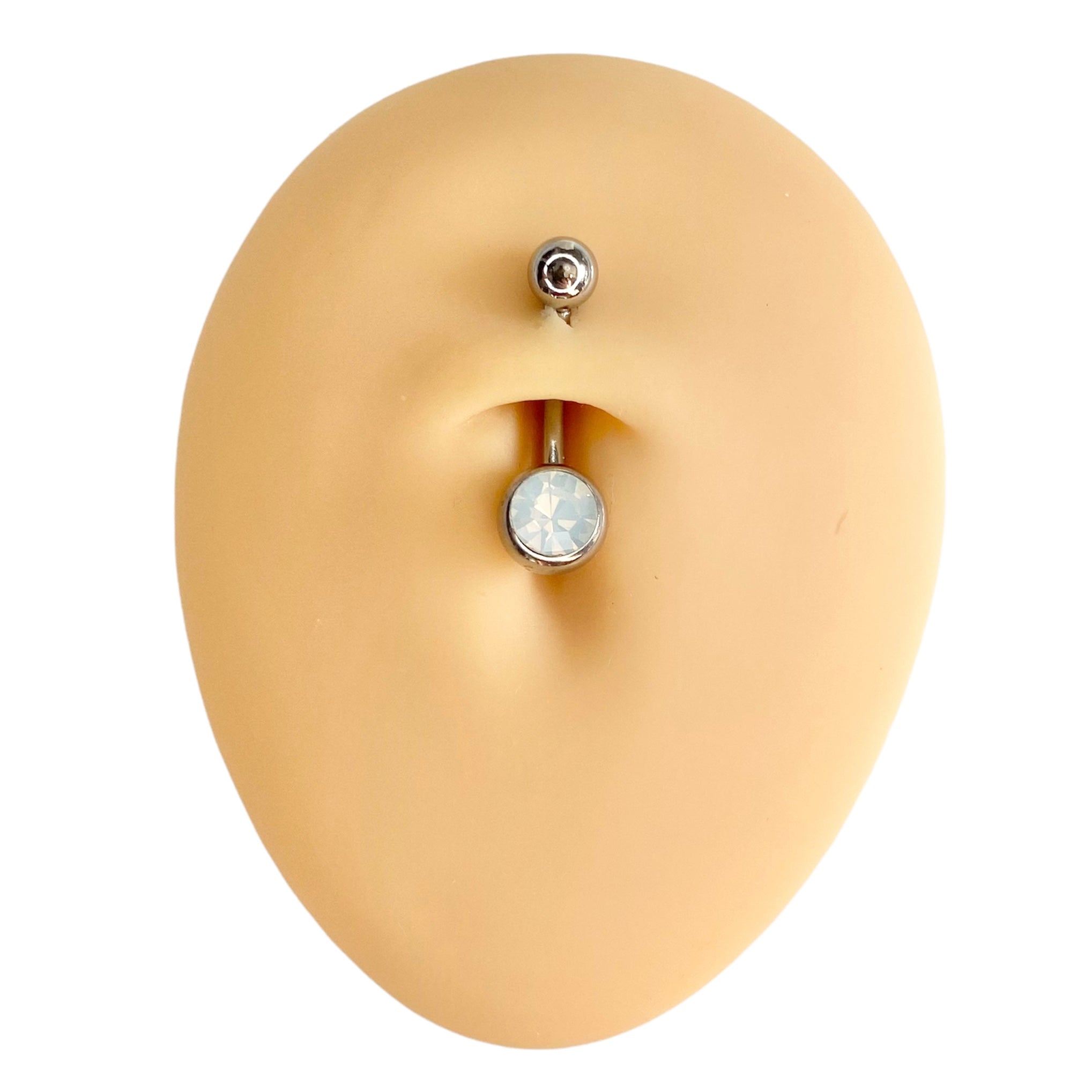Clear Crystal Opal Belly Bar  image 0
