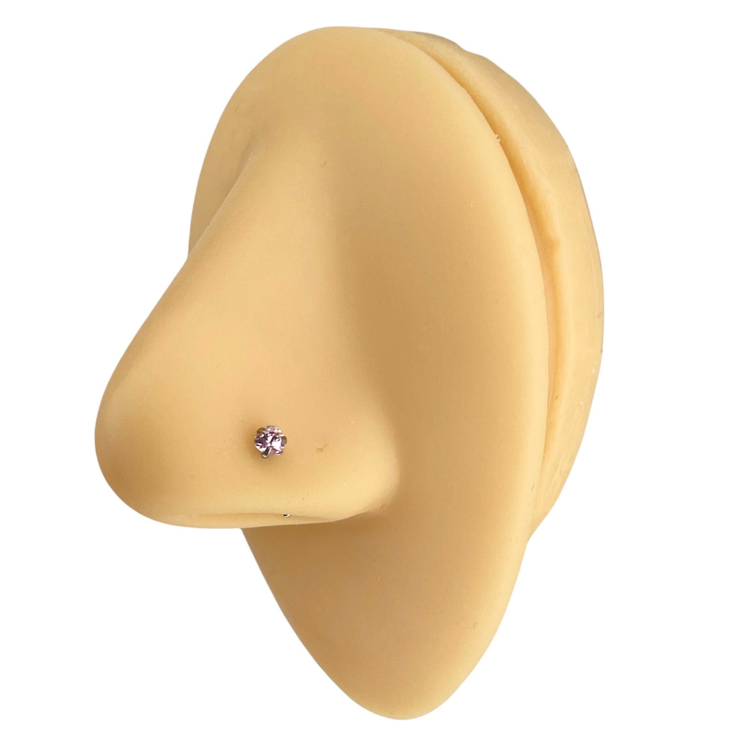 Pink Cubic Zirconia Heart Nose Stud image 0