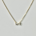 Gold Dainty CZ Bow Necklace image 0