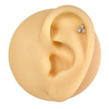 Pink Triple Stone Flat Back Stud image 0