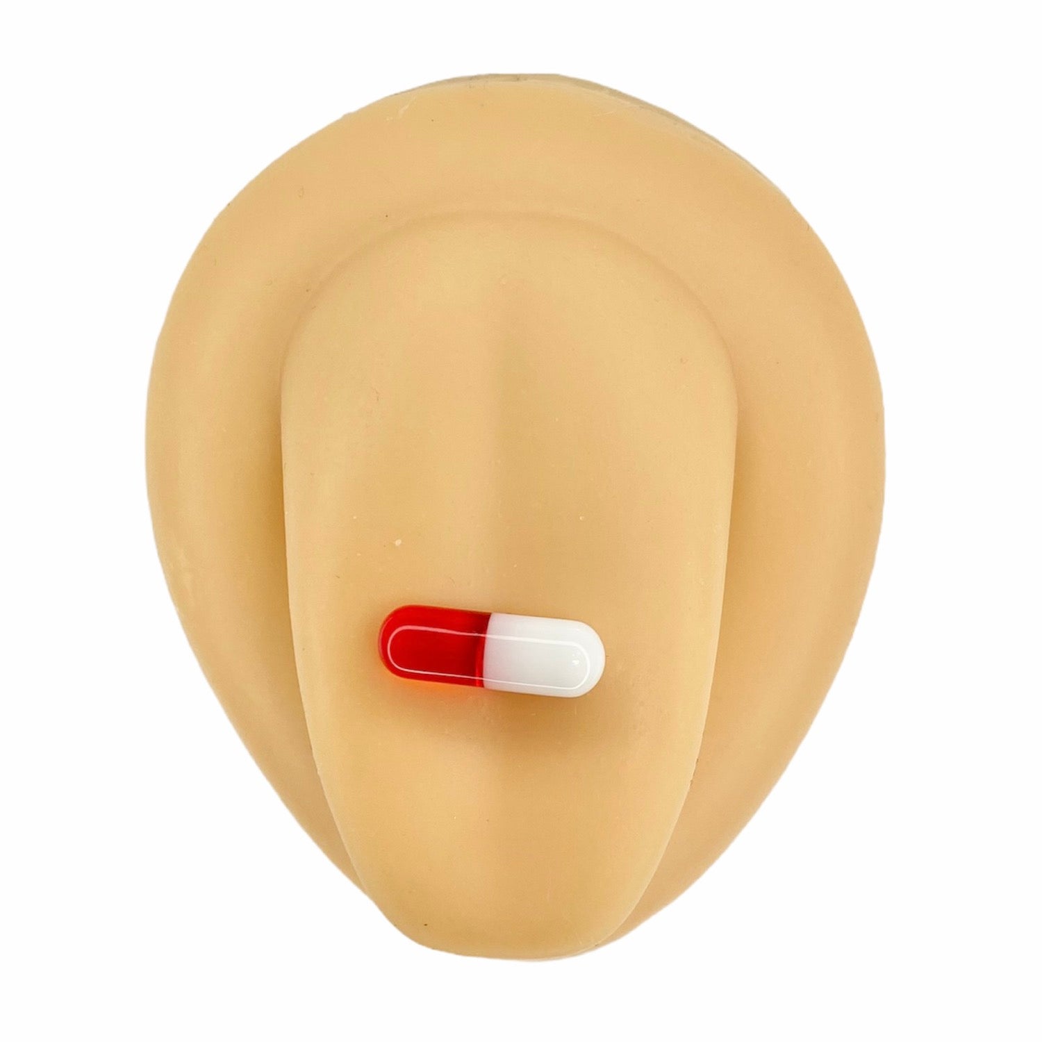 Red Acrylic Pill Tongue Bar image 0