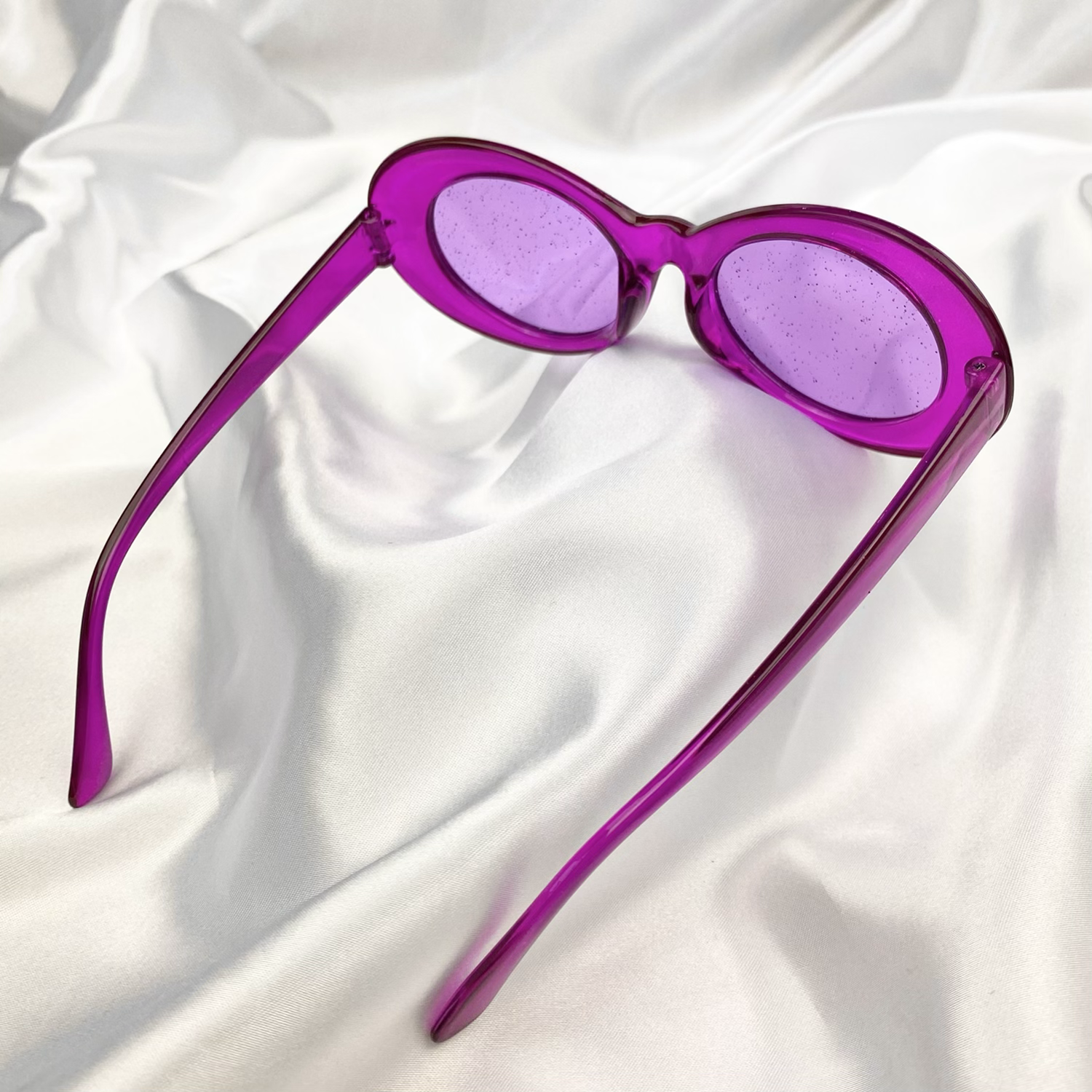 Purple Clear Glitter Clout Goggle Sunglasses image 2