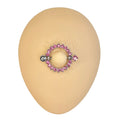 Pink CZ Paved Circle Nipple Bar Shield image 0