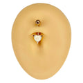 White Glitter Opal Heart Belly Bar image 0