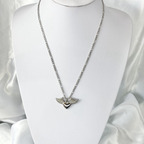 Silver Winged Heart Necklace image 1