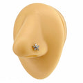 Silver Aurora Borealis CZ Flower Nose Stud image 0